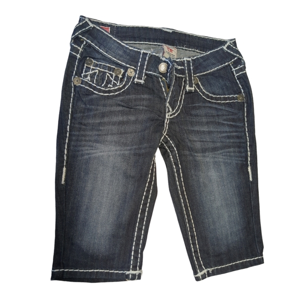 True Religion Joey Blue Denim capris Size 28 - Picture 3 of 16